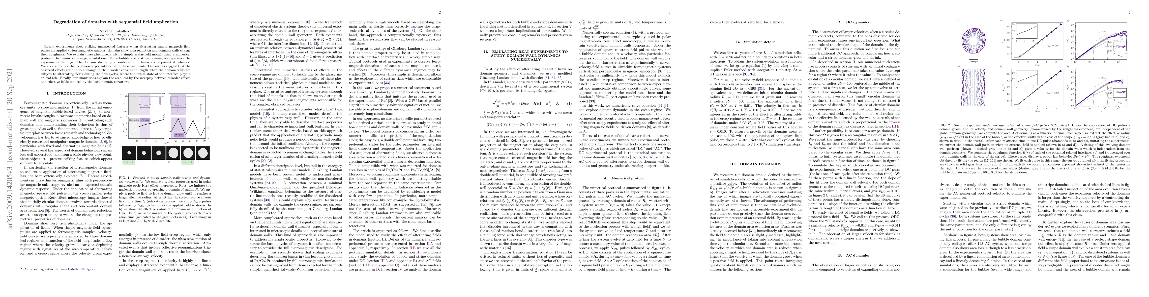 Thumbnail for Degradation of domains with sequential field application