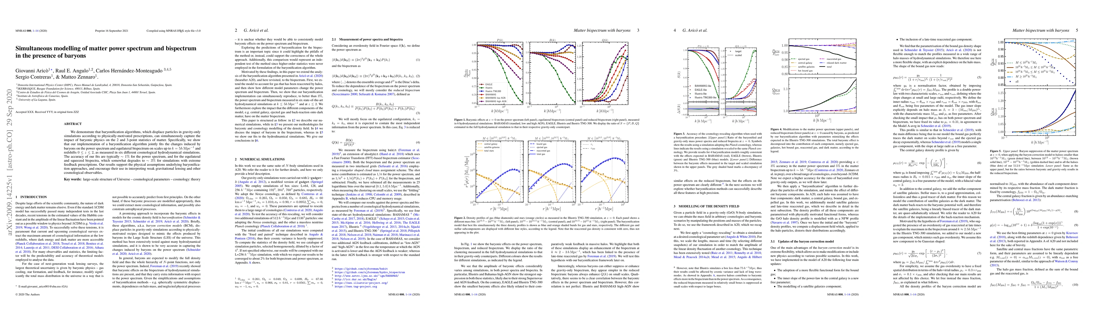 Thumbnail for Simultaneous modelling of matter power spectrum and bispectrum in the
  presence of baryons