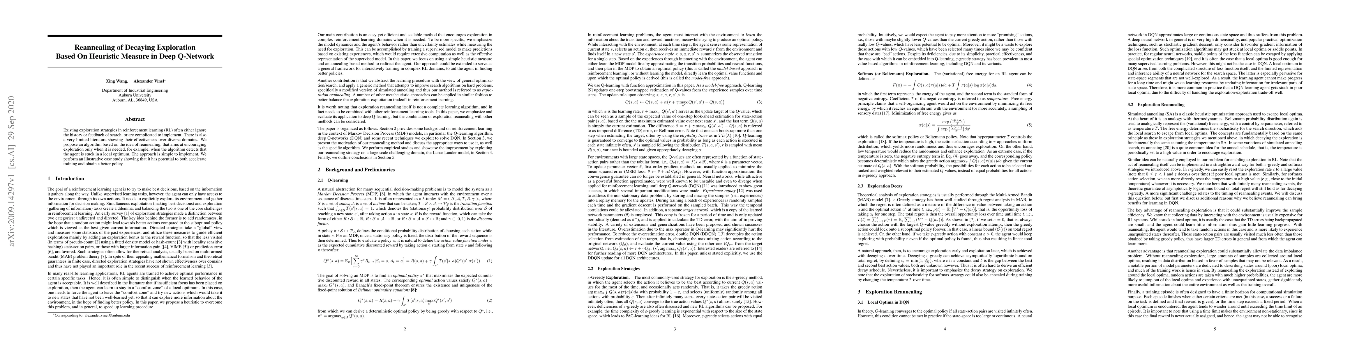 Thumbnail for Reannealing of Decaying Exploration Based On Heuristic Measure in Deep
  Q-Network