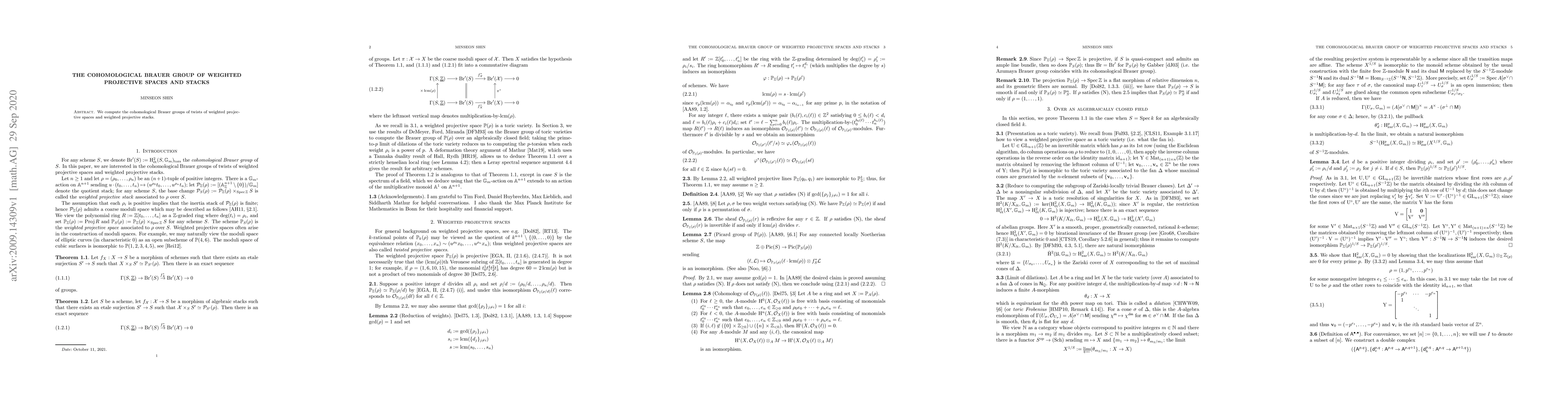 Thumbnail for The cohomological Brauer group of weighted projective spaces and stacks