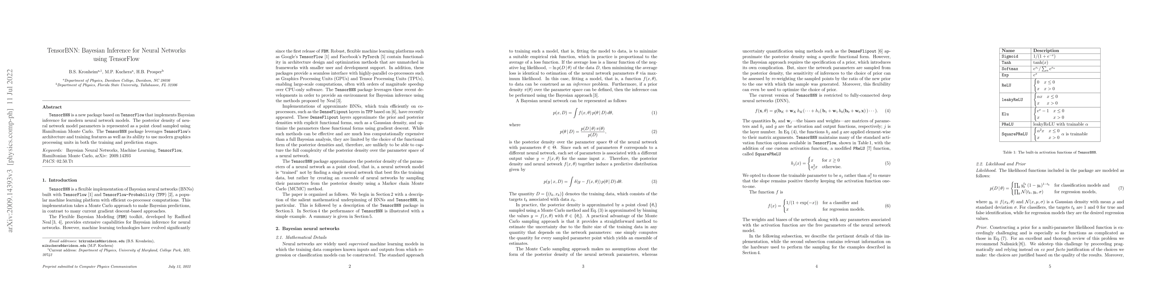 Thumbnail for TensorBNN: Bayesian Inference for Neural Networks using Tensorflow