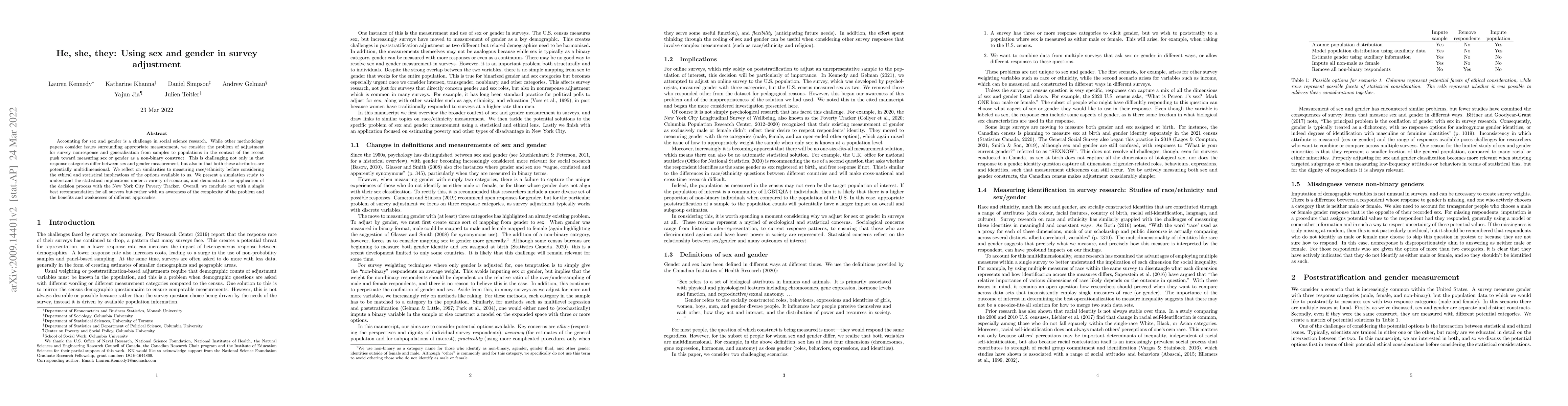 Thumbnail for Using sex and gender in survey adjustment