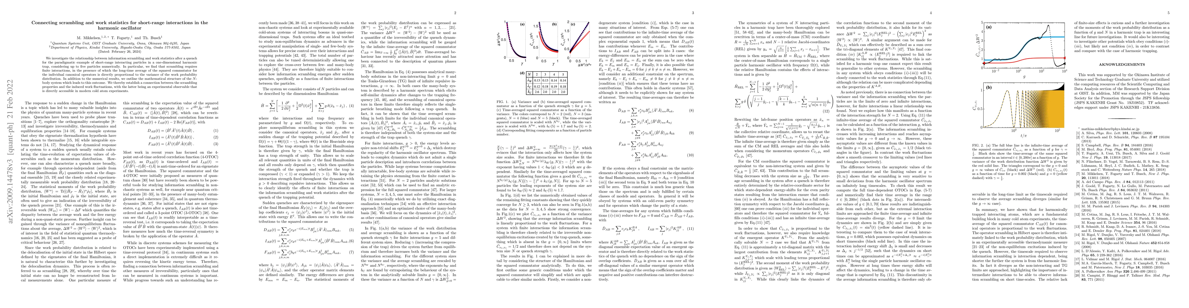 Thumbnail for Connecting scrambling and work statistics for short-range interactions
  in the harmonic oscillator