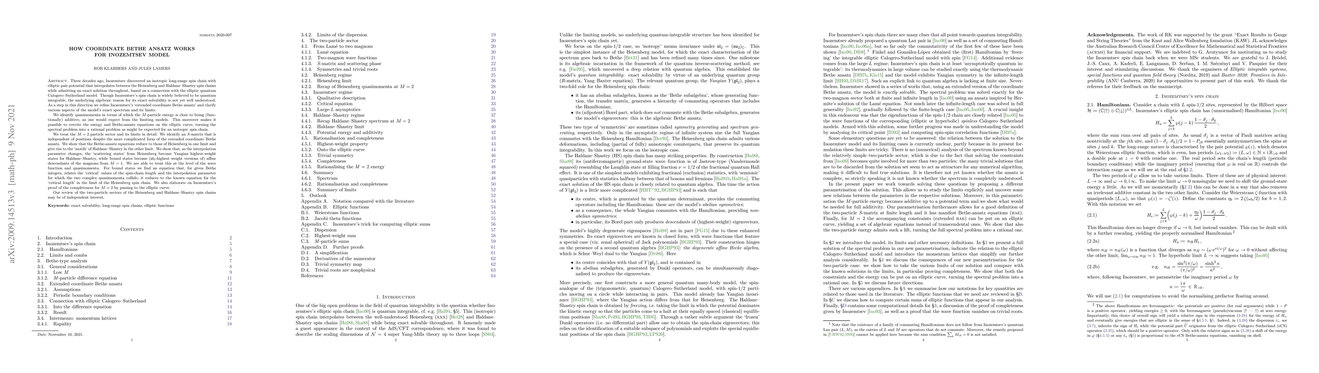 Thumbnail for How coordinate Bethe ansatz works for Inozemtsev model