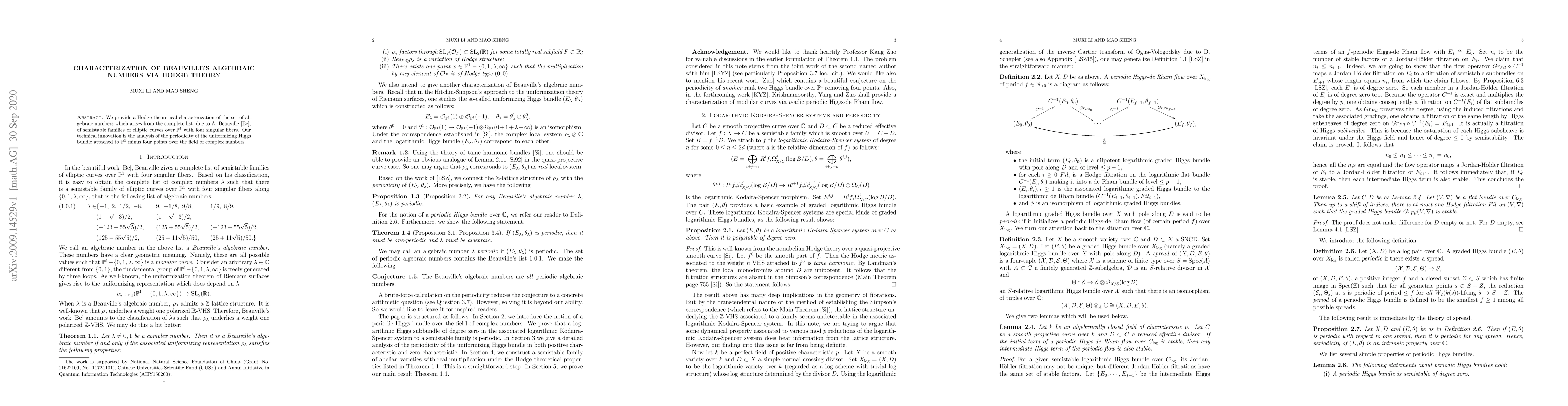 Thumbnail for Characterization of Beauville's algebraic numbers via Hodge theory