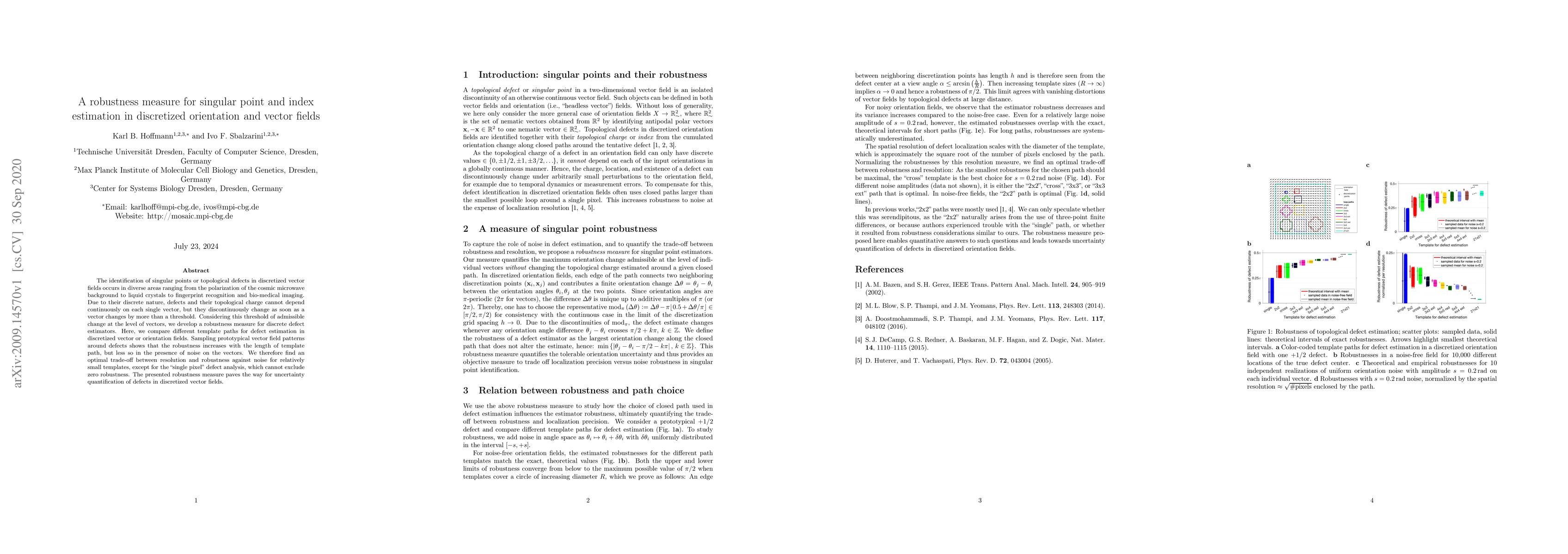 Thumbnail for A robustness measure for singular point and index estimation in
  discretized orientation and vector fields