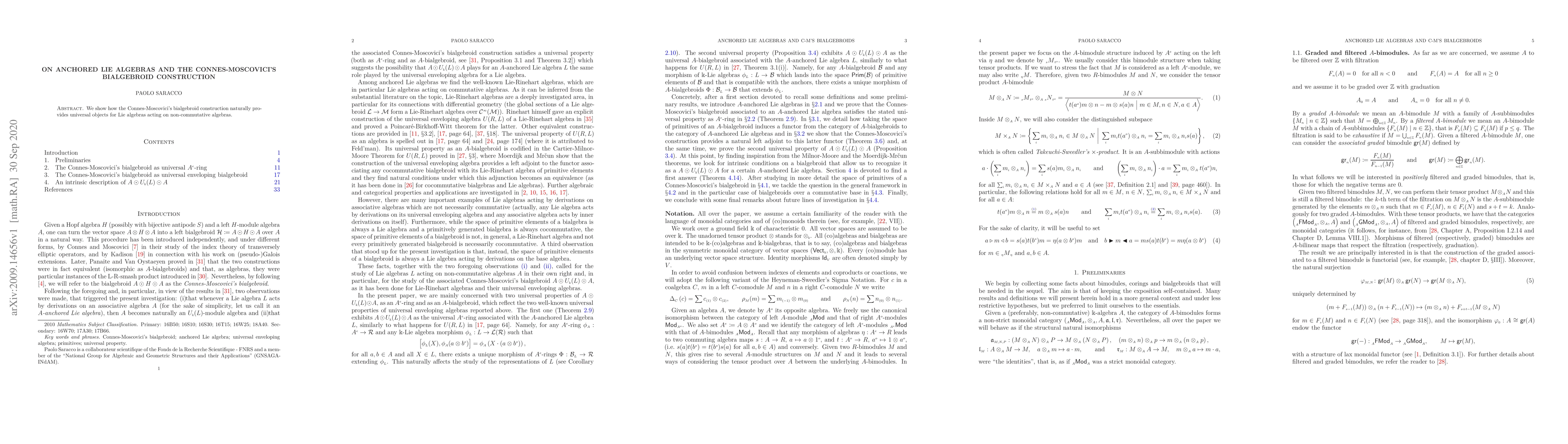 Thumbnail for On anchored Lie algebras and the Connes-Moscovici's bialgebroid
  construction