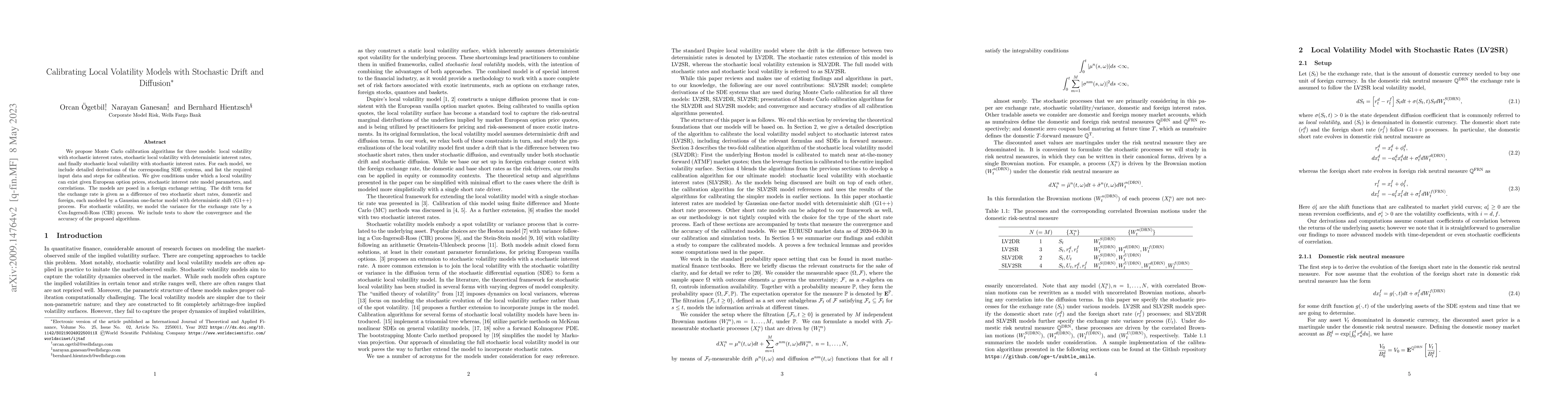 Thumbnail for Calibrating Local Volatility Models with Stochastic Drift and Diffusion