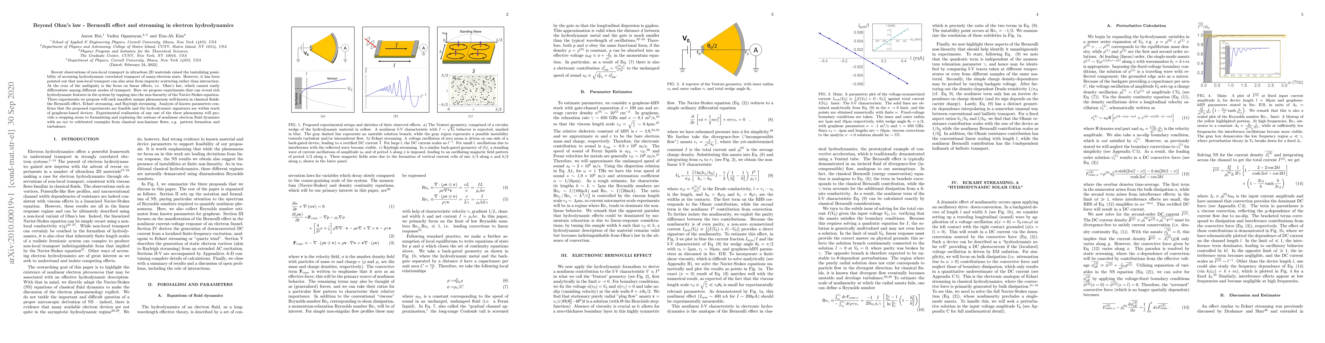 Thumbnail for Beyond Ohm's law -- Bernoulli effect and streaming in electron
  hydrodynamics