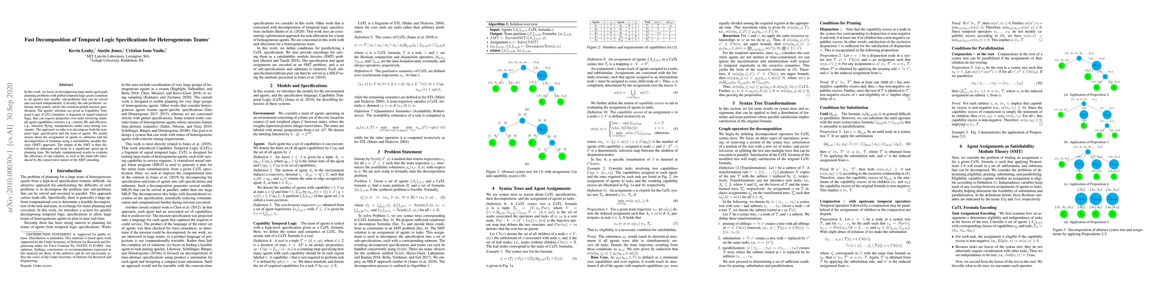 Thumbnail for Fast Decomposition of Temporal Logic Specifications for Heterogeneous
  Teams