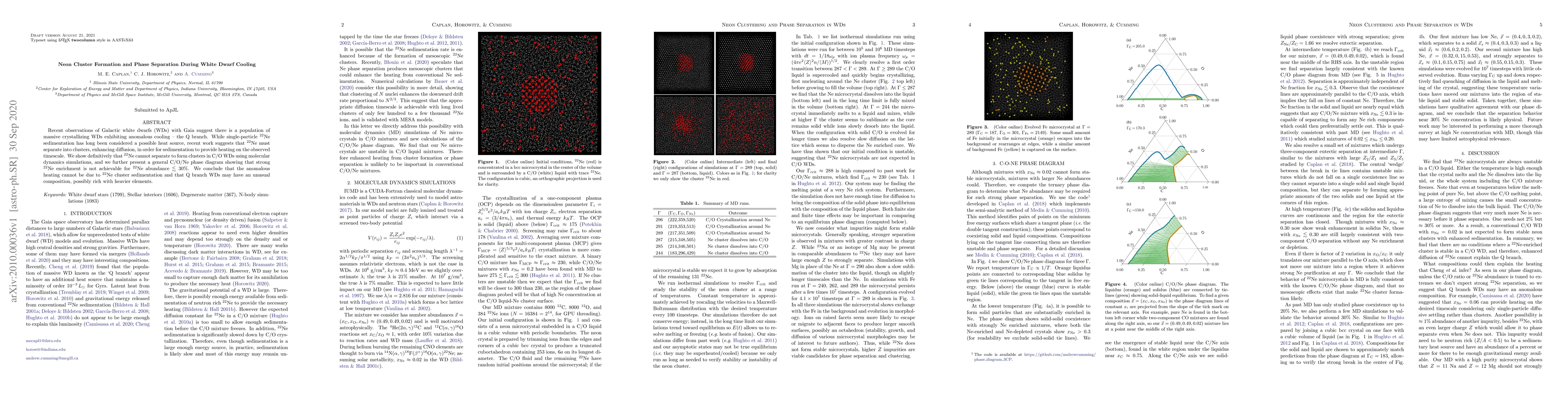 Thumbnail for Neon Cluster Formation and Phase Separation During White Dwarf Cooling