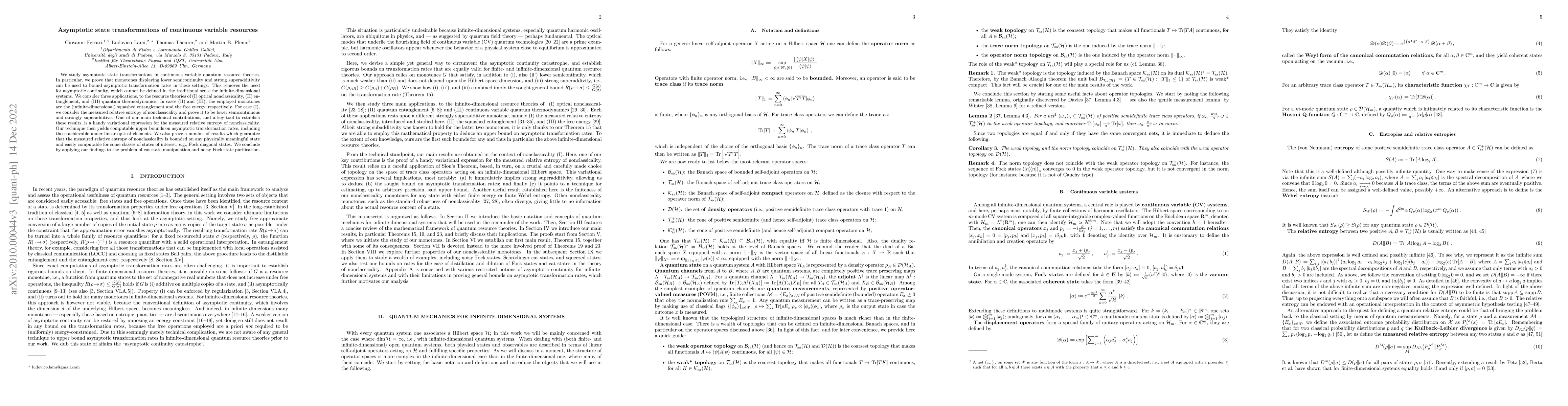 Thumbnail for Asymptotic state transformations of continuous variable resources