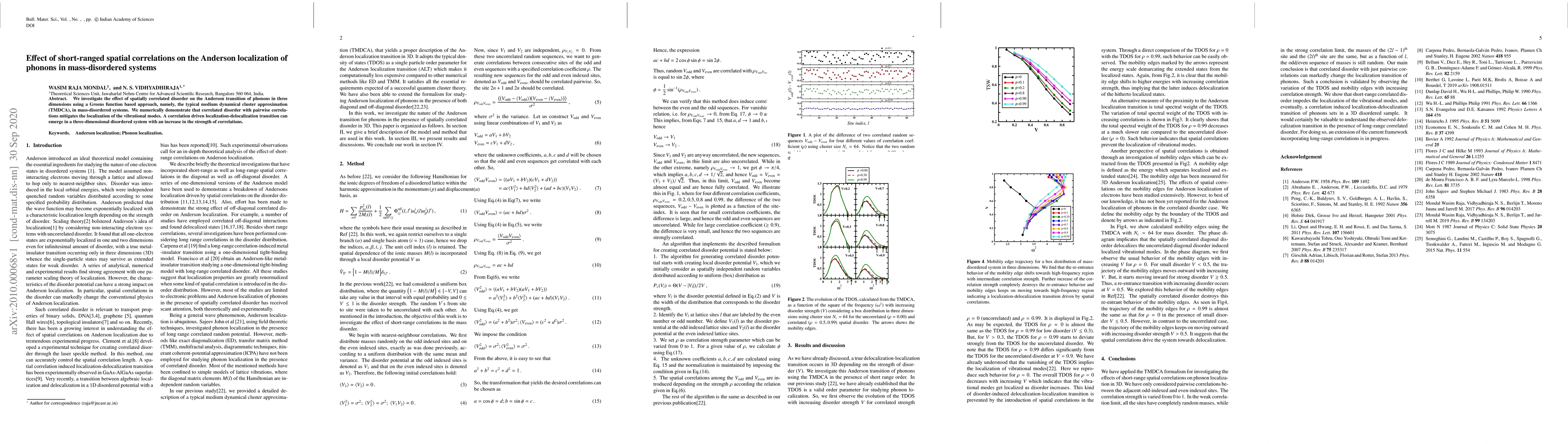 Thumbnail for Effect of short-ranged spatial correlations on the Anderson localization
  of phonons in mass-disordered systems