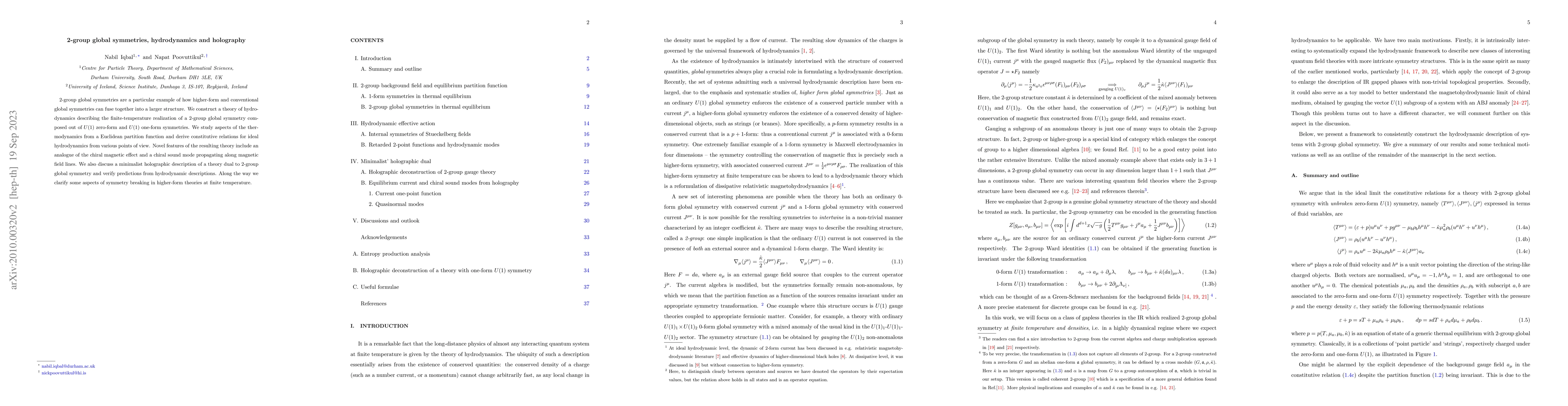 Thumbnail for 2-group global symmetries, hydrodynamics and holography