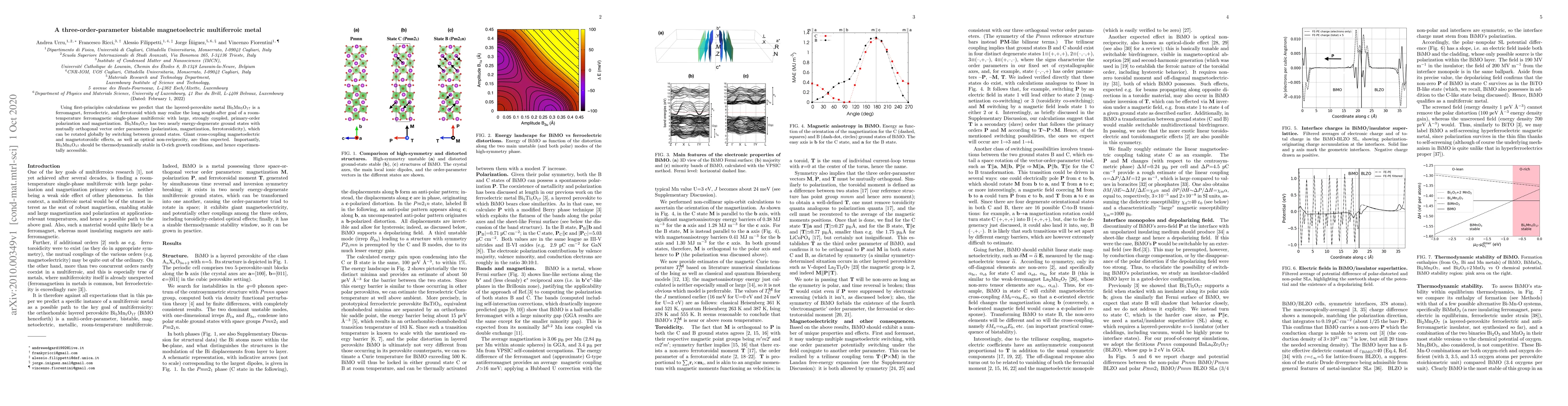 Thumbnail for A three-order-parameter bistable magnetoelectric multiferroic metal