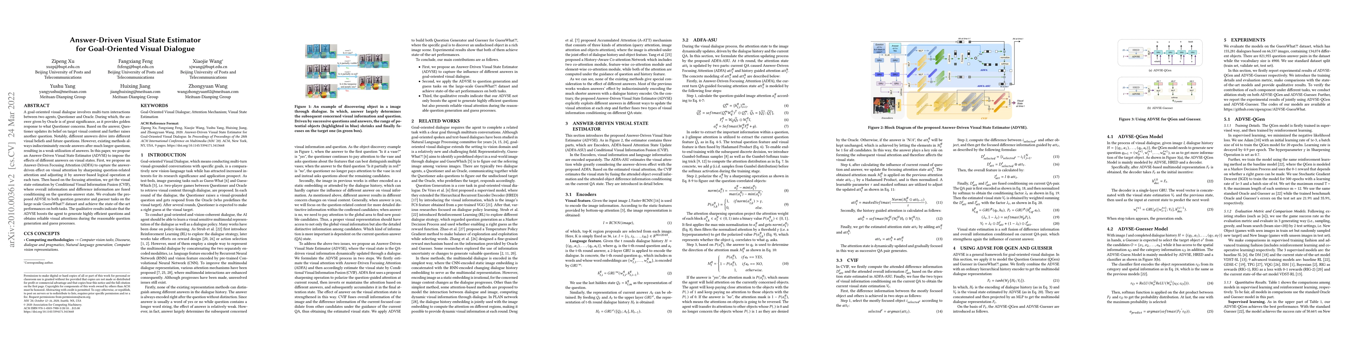 Thumbnail for Answer-Driven Visual State Estimator for Goal-Oriented Visual Dialogue
