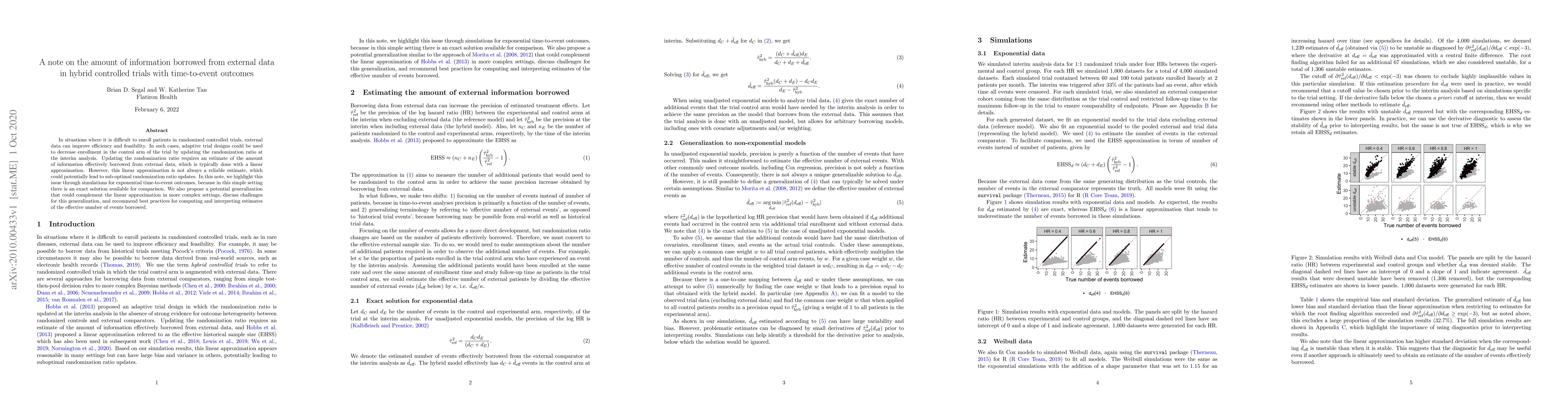 Thumbnail for A note on the amount of information borrowed from external data in
  hybrid controlled trials with time-to-event outcomes
