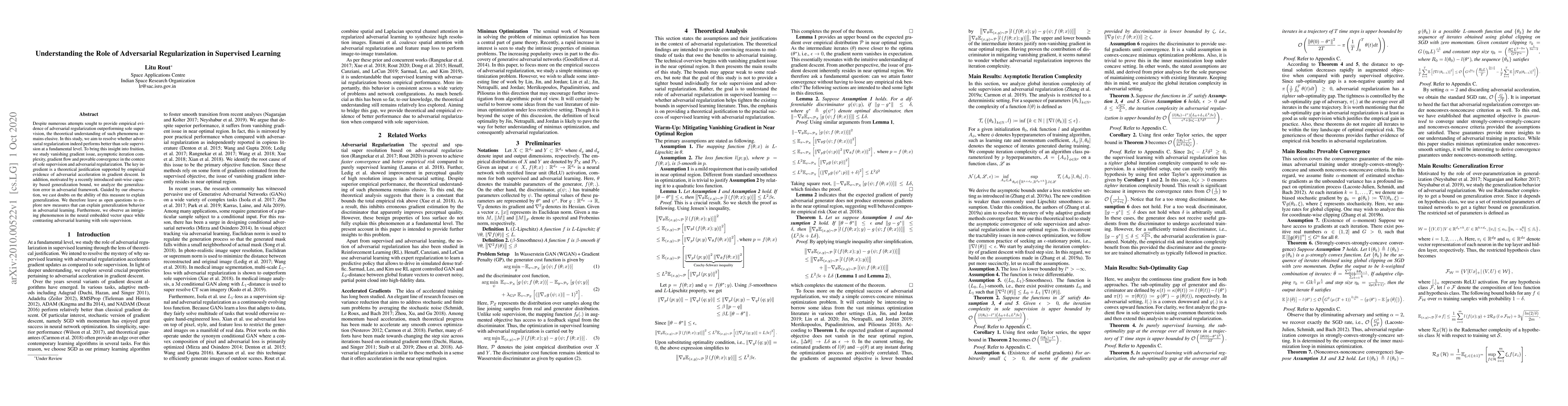 Thumbnail for Understanding the Role of Adversarial Regularization in Supervised
  Learning