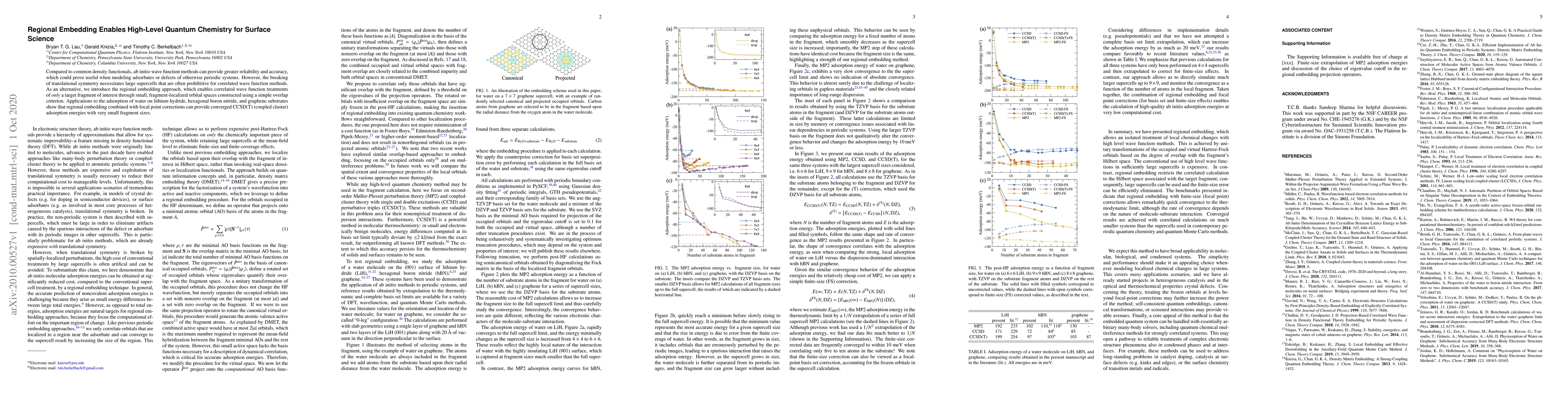 Thumbnail for Regional Embedding Enables High-Level Quantum Chemistry for Surface
  Science