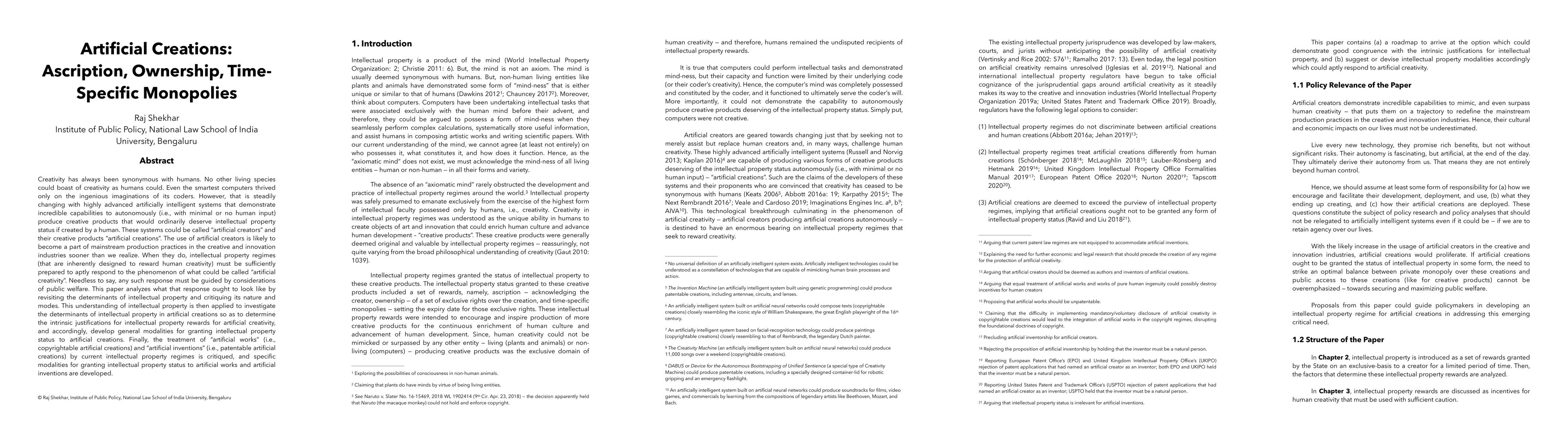 Thumbnail for Artificial Creations: Ascription, Ownership, Time-Specific Monopolies