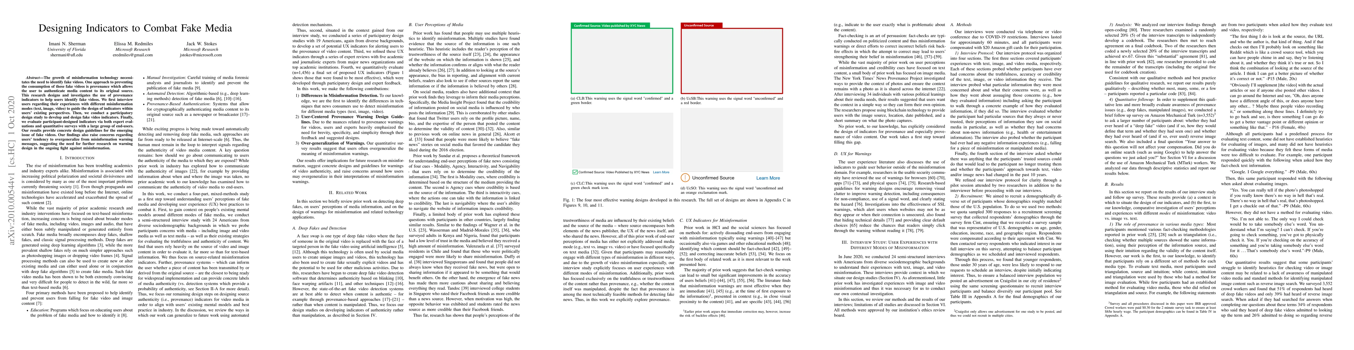 Thumbnail for Designing Indicators to Combat Fake Media