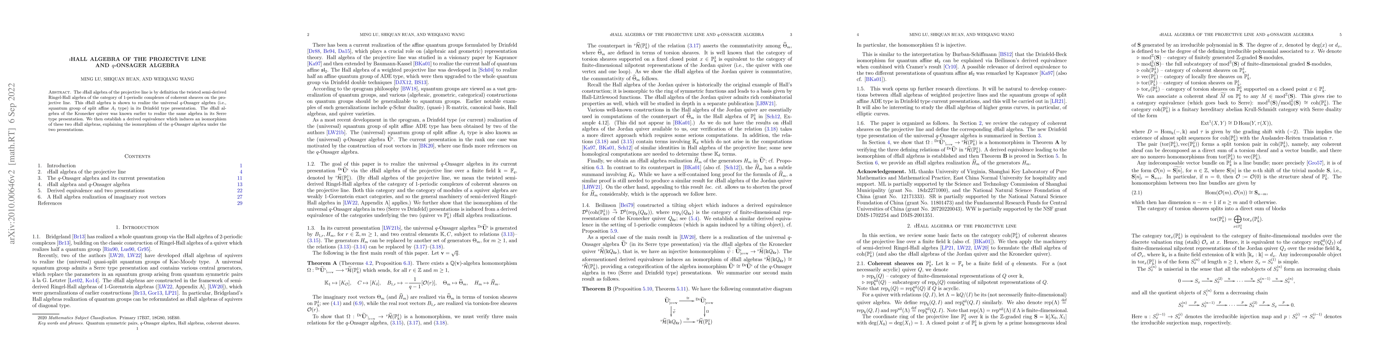 Thumbnail for $\imath$Hall algebra of the projective line and $q$-Onsager algebra