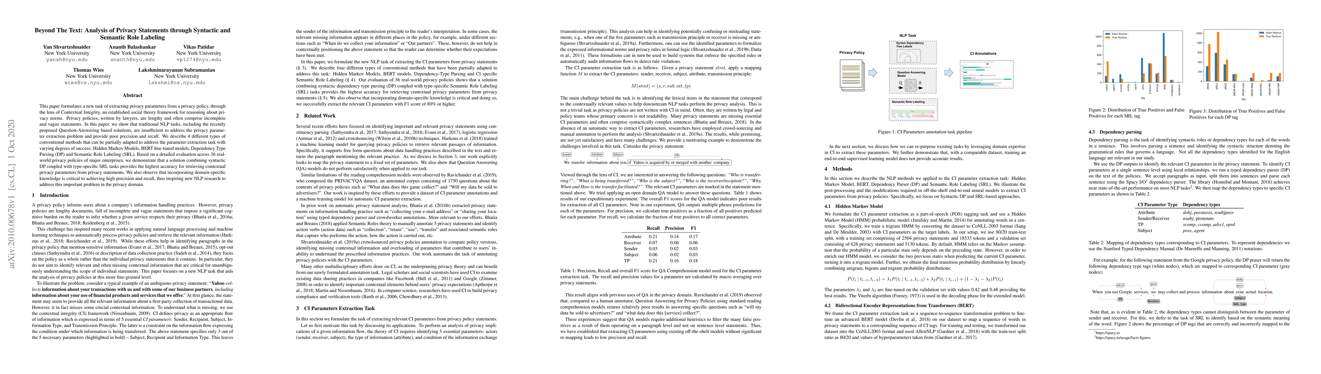 Thumbnail for Beyond The Text: Analysis of Privacy Statements through Syntactic and
  Semantic Role Labeling