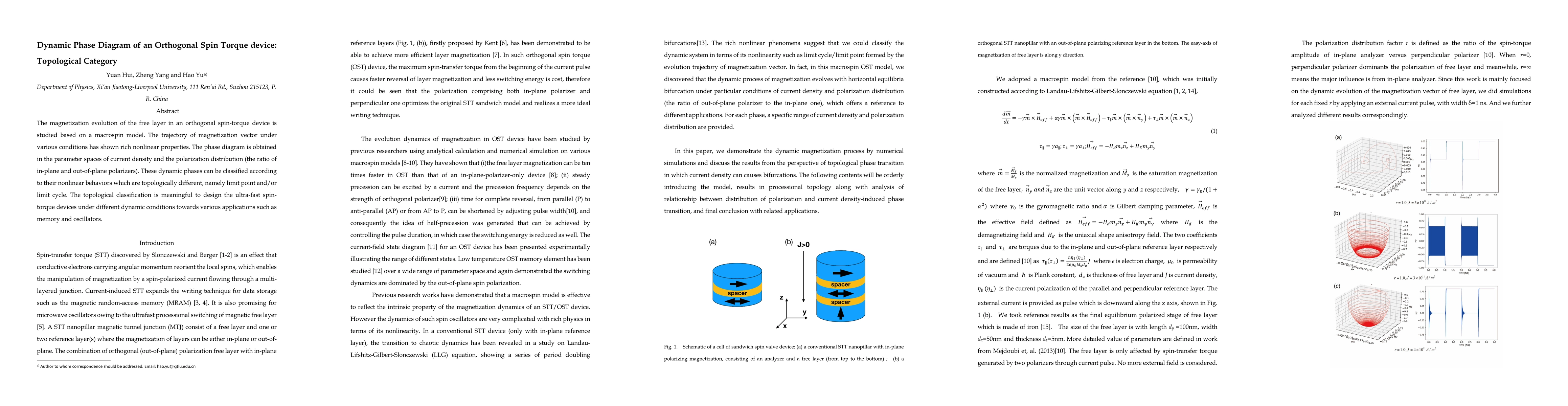 Thumbnail for Dynamic Phase Diagram of an Orthogonal Spin Torque device: Topological
  Category