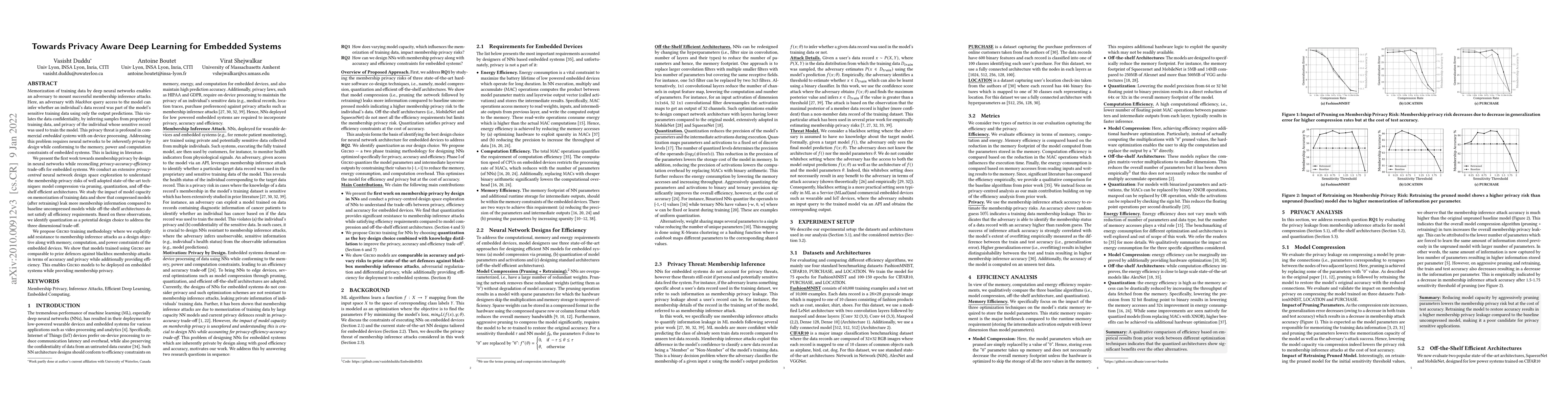 Thumbnail for GECKO: Reconciling Privacy, Accuracy and Efficiency in Embedded Deep
  Learning