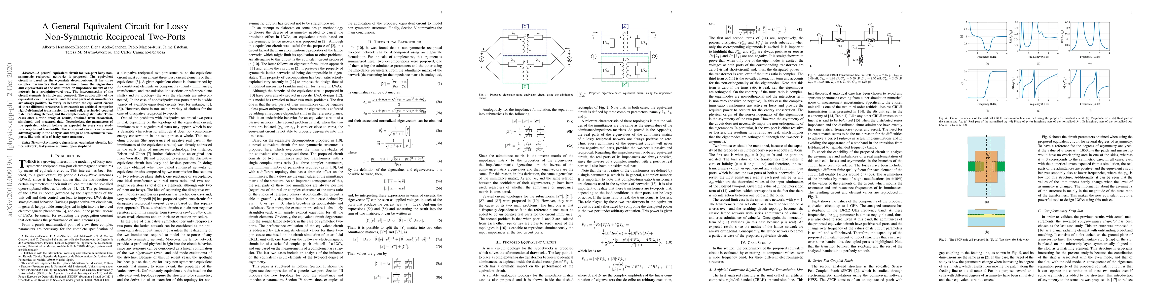 Thumbnail for A General Equivalent Circuit for Lossy Non-Symmetric Reciprocal
  Two-Ports