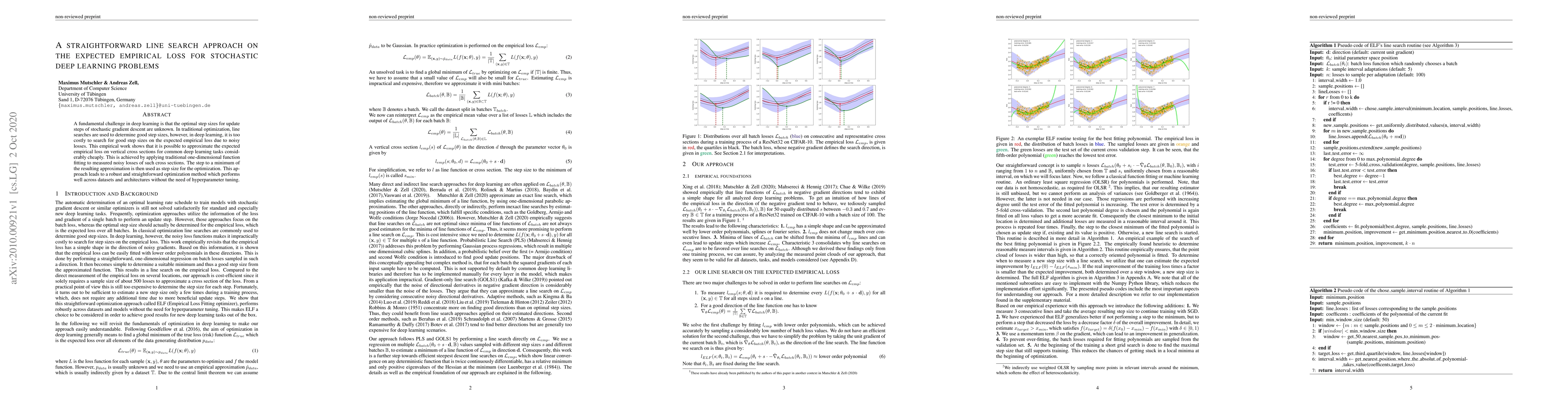 Thumbnail for A straightforward line search approach on the expected empirical loss
  for stochastic deep learning problems
