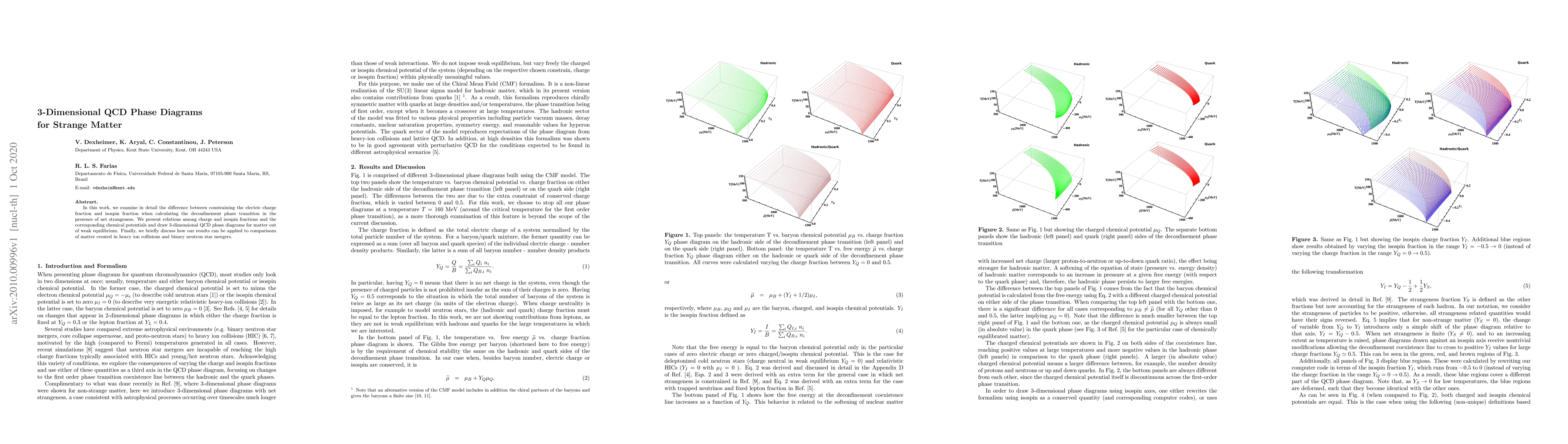 Thumbnail for 3-Dimensional QCD Phase Diagrams for Strange Matter