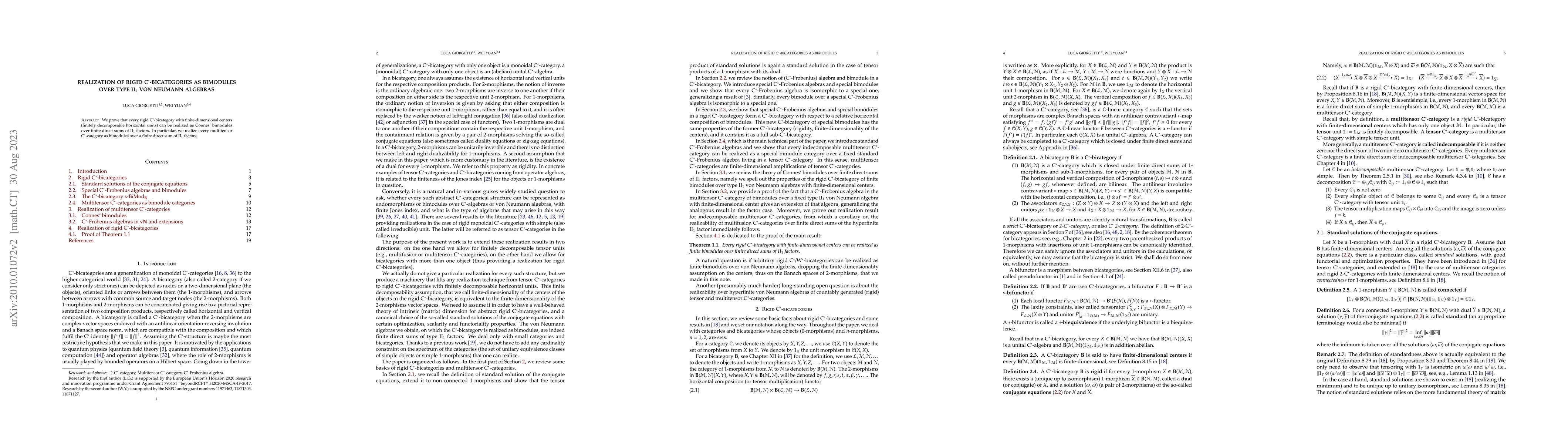 Thumbnail for Realization of rigid C*-bicategories as bimodules over type II$_1$ von
  Neumann algebras