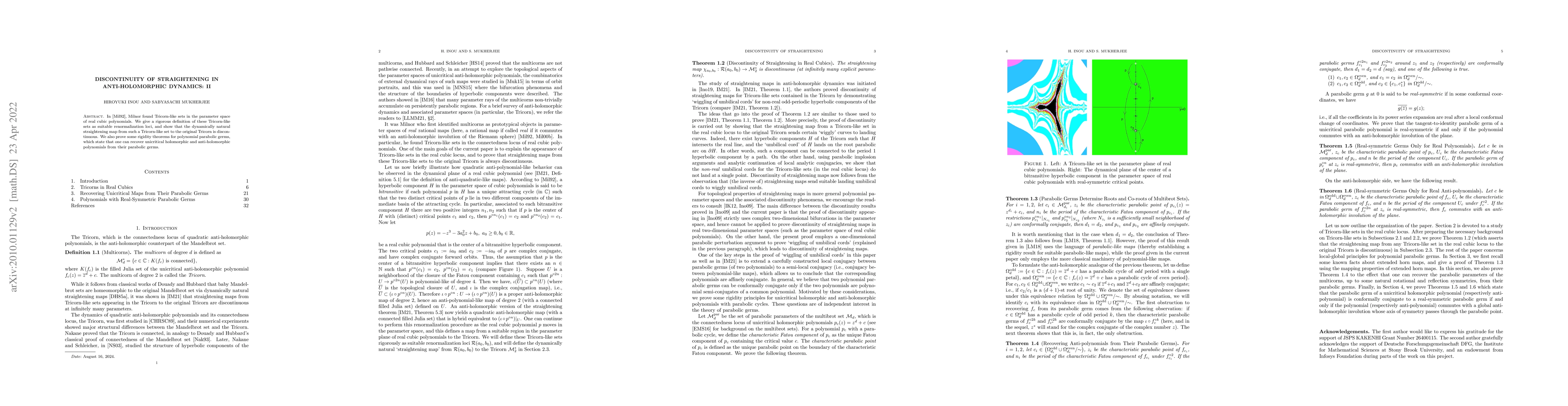 Thumbnail for Discontinuity of straightening in anti-holomorphic dynamics: II