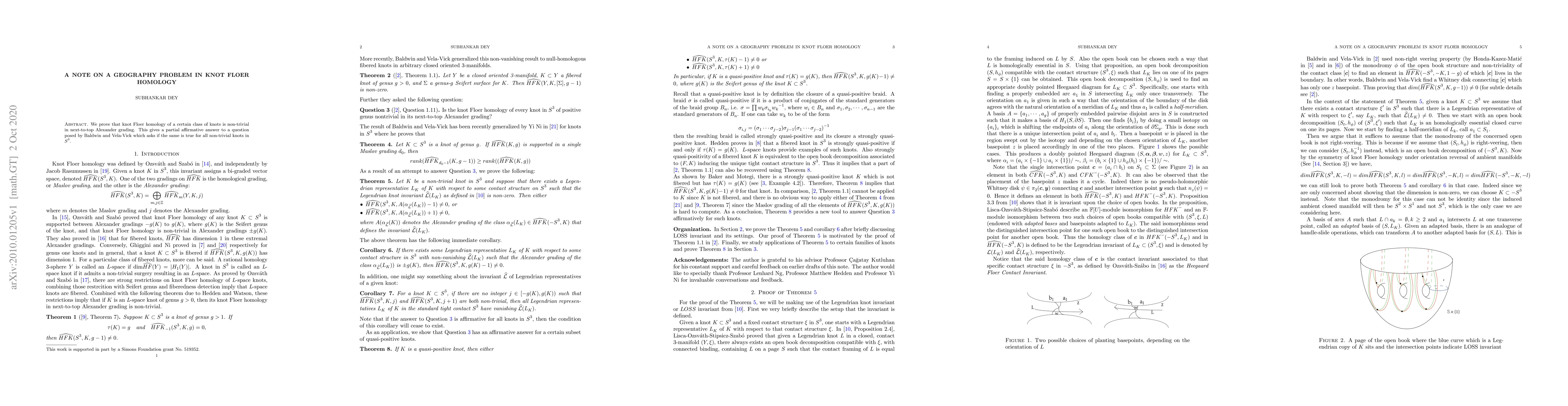 Thumbnail for A note on a Geography problem in knot Floer homology