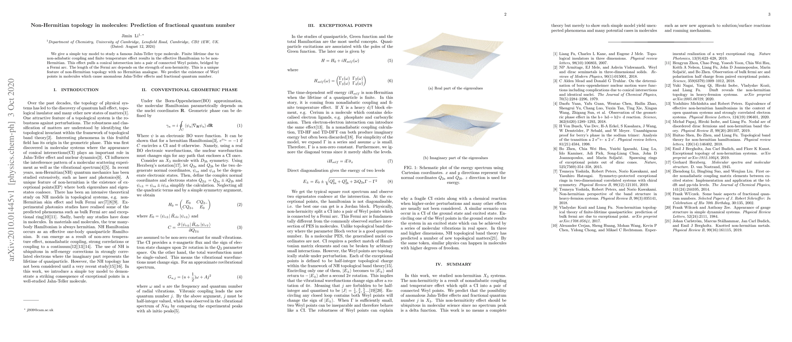 Thumbnail for Non-Hermitian topology in molecules: Prediction of fractional quantum
  number