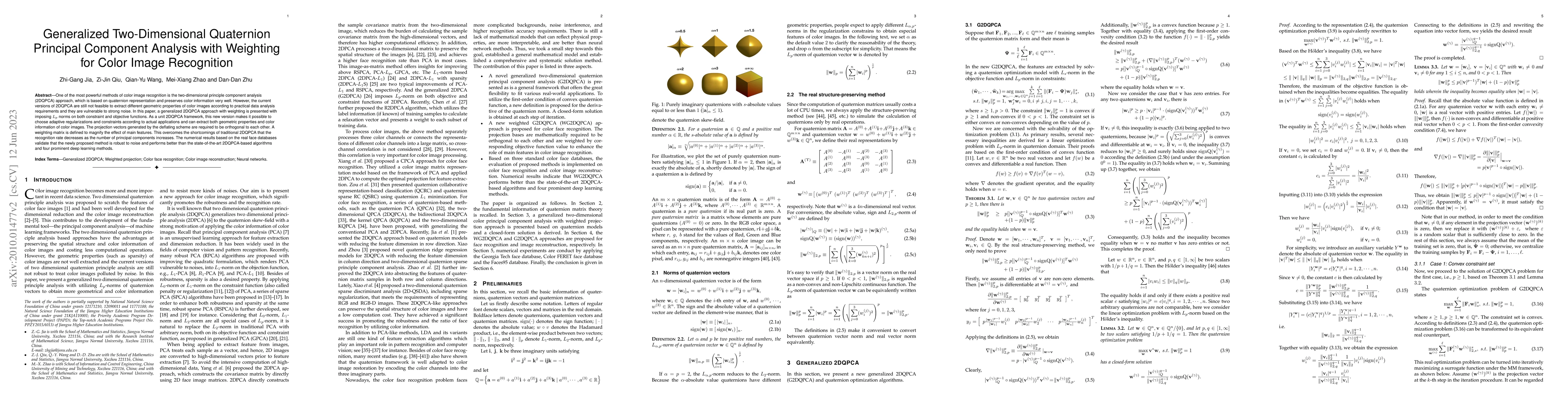Thumbnail for Generalized Two-Dimensional Quaternion Principal Component Analysis with
  Weighting for Color Image Recognition