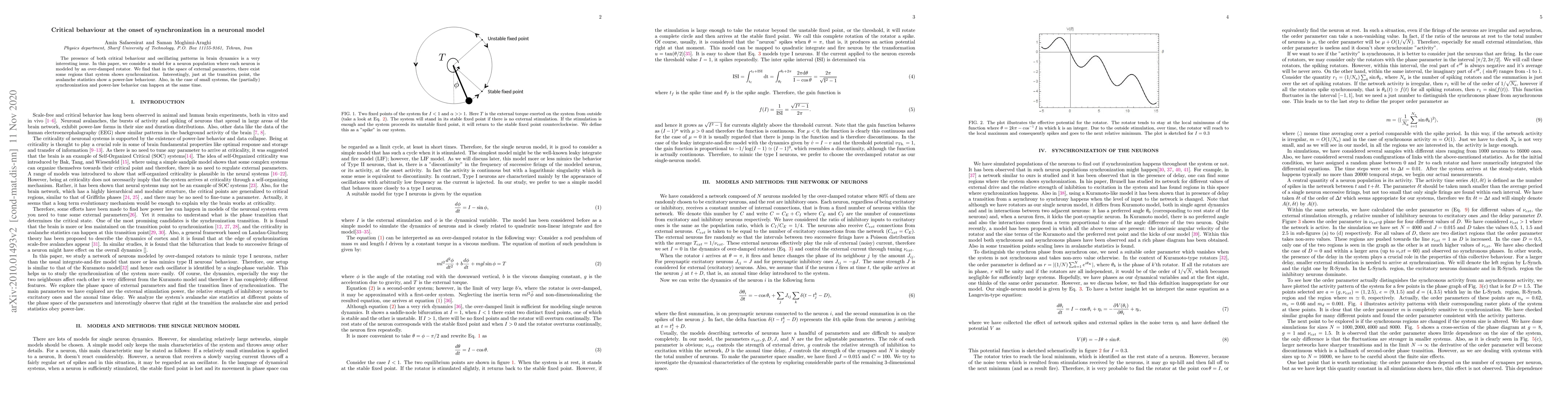 Thumbnail for Critical behaviour at the onset of synchronization in a neuronal model