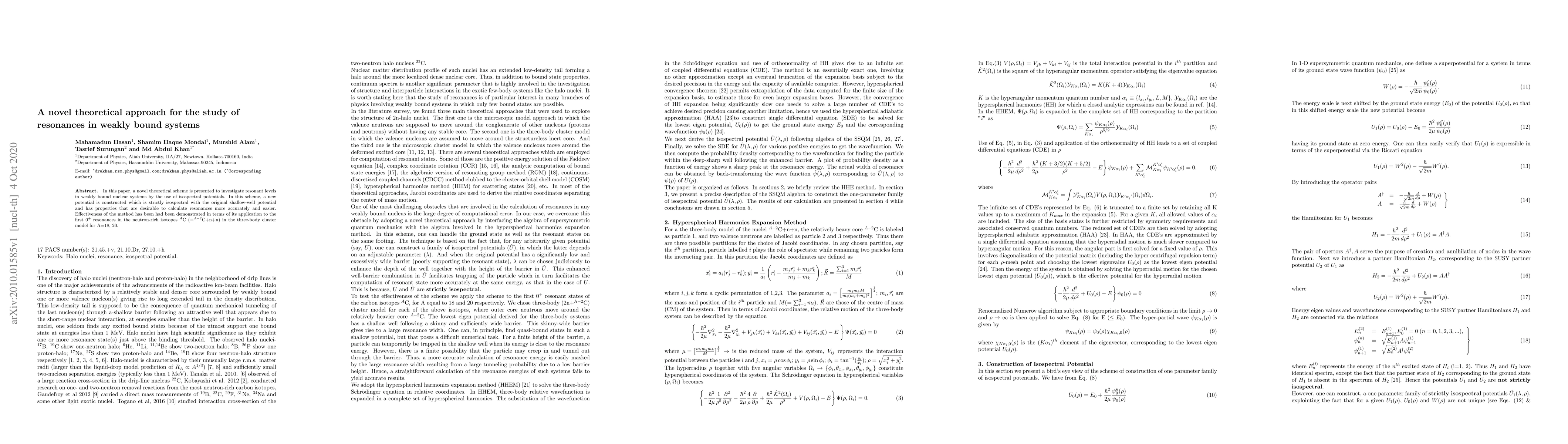 Thumbnail for A novel theoretical approach for the study of resonances in weakly bound
  systems