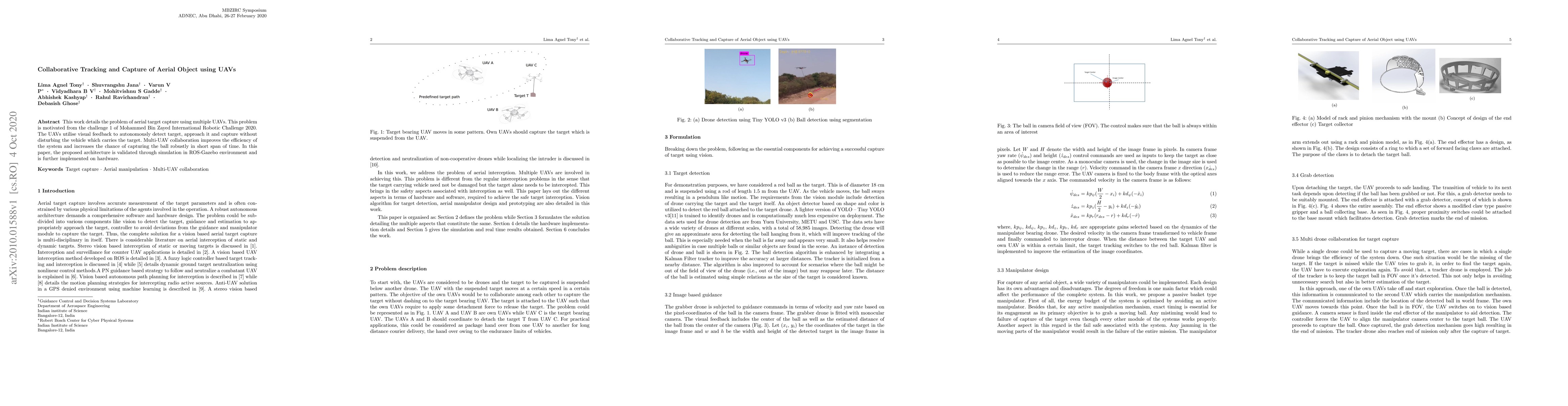 Thumbnail for Collaborative Tracking and Capture of Aerial Object using UAVs