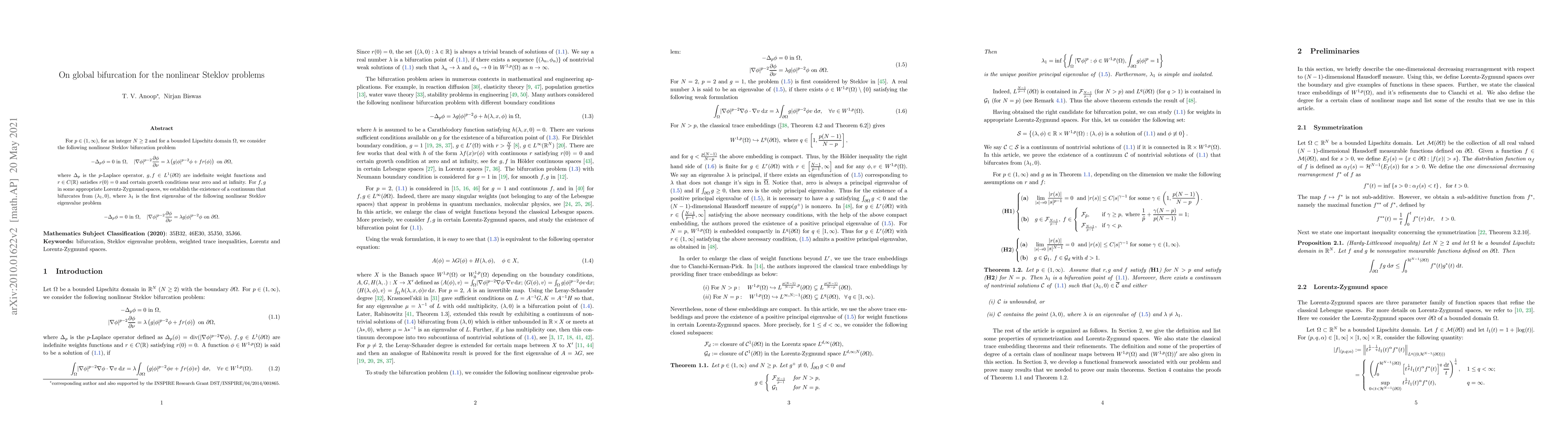 Thumbnail for On global bifurcation for the nonlinear Steklov problems