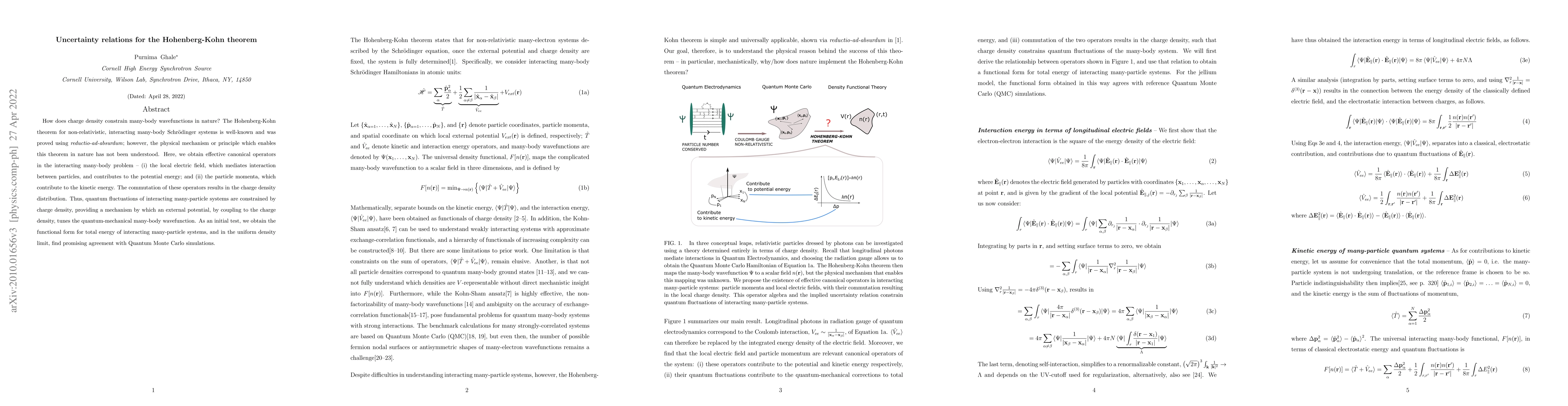 Thumbnail for Uncertainty relations for the Hohenberg-Kohn theorem