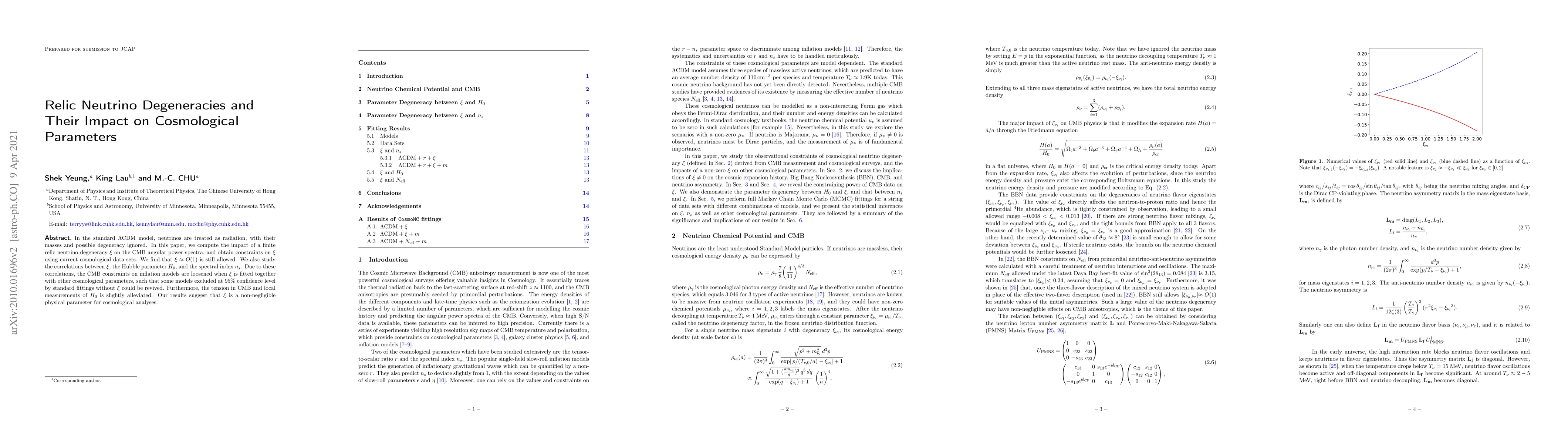 Thumbnail for Relic Neutrino Degeneracies and Their Impact on Cosmological Parameters