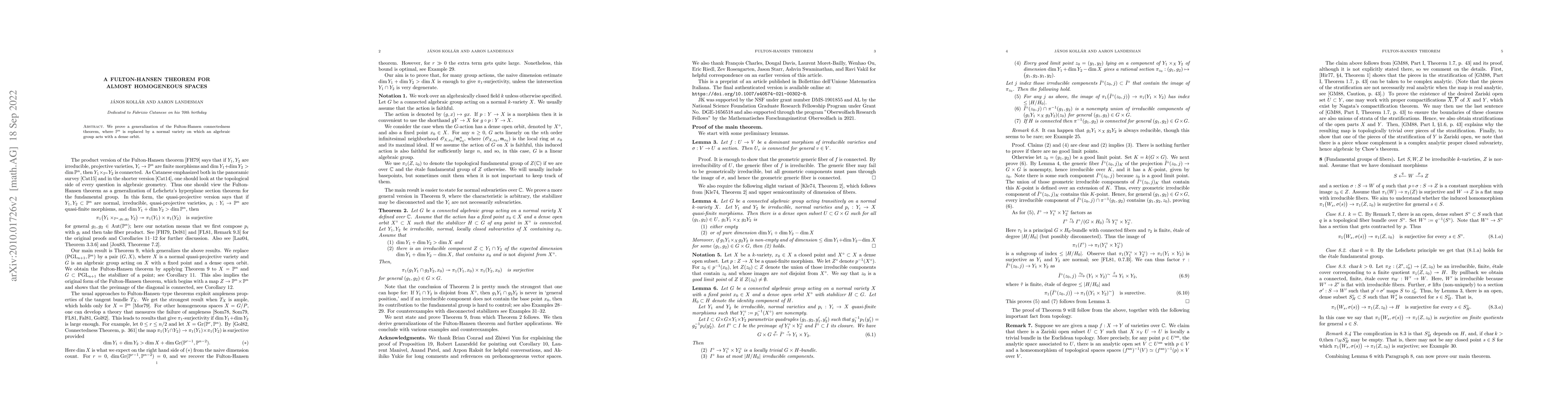Thumbnail for A Fulton-Hansen theorem for almost homogeneous spaces