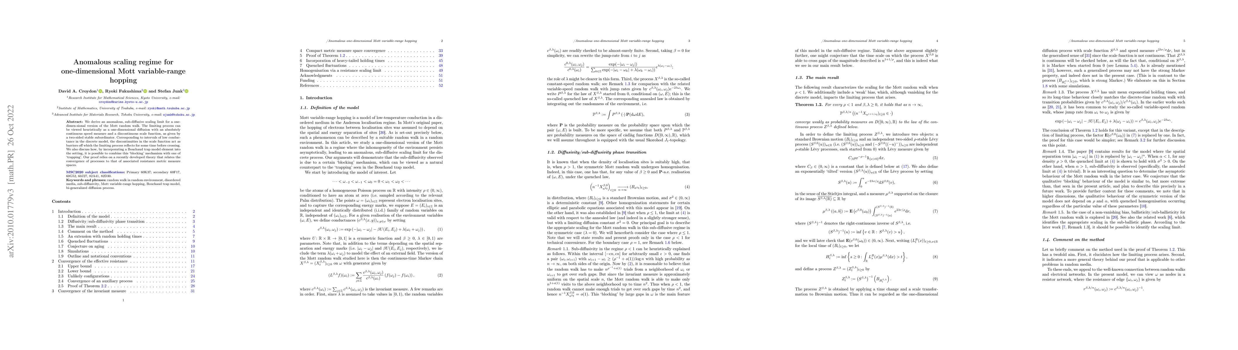 Thumbnail for Anomalous scaling regime for one-dimensional Mott variable-range hopping