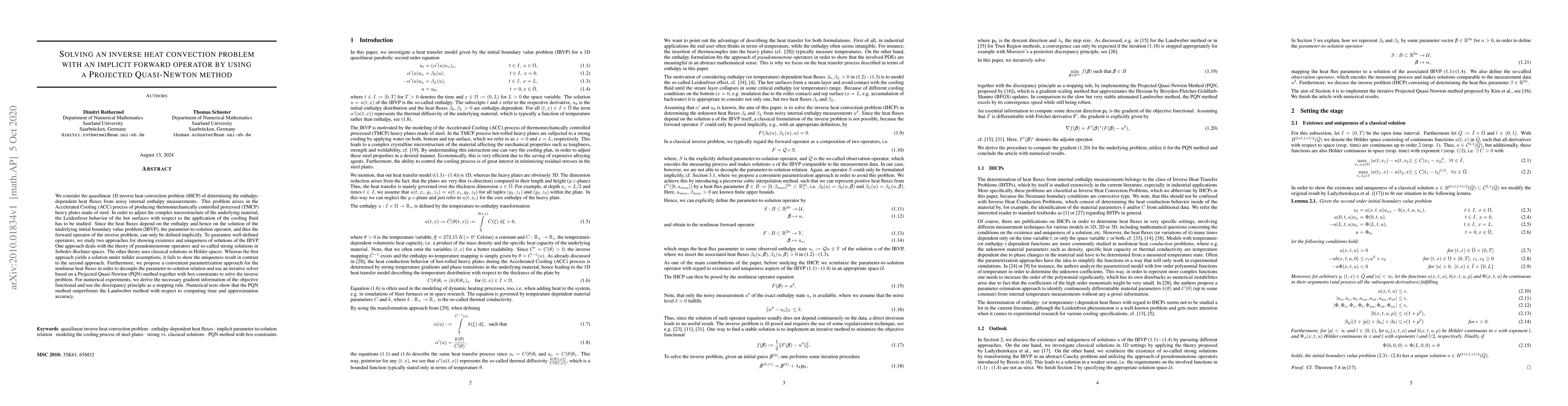 Thumbnail for Solving an inverse heat convection problem with an implicit forward
  operator by using a Projected Quasi-Newton method