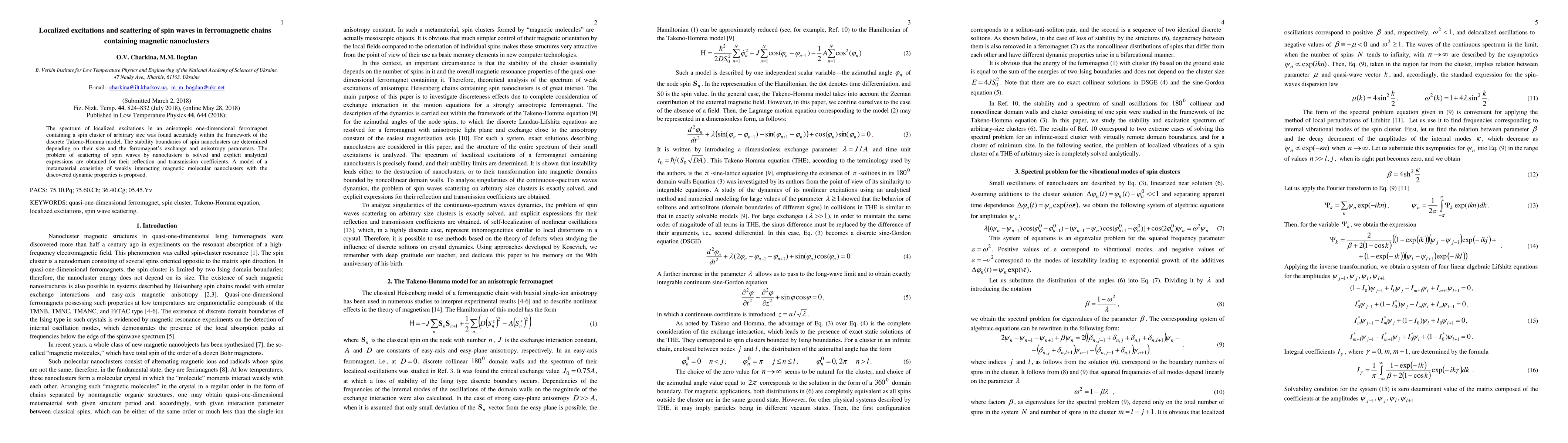 Thumbnail for Localized excitations and scattering of spin waves in ferromagnetic
  chains containing magnetic nanoclusters
