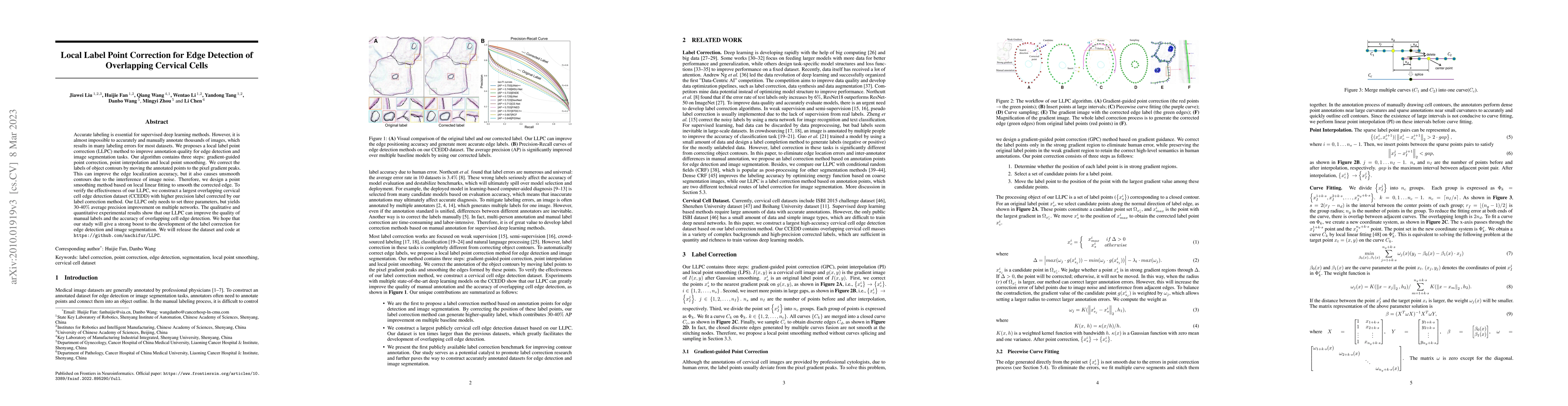 Thumbnail for Local Label Point Correction for Edge Detection of Overlapping Cervical
  Cells