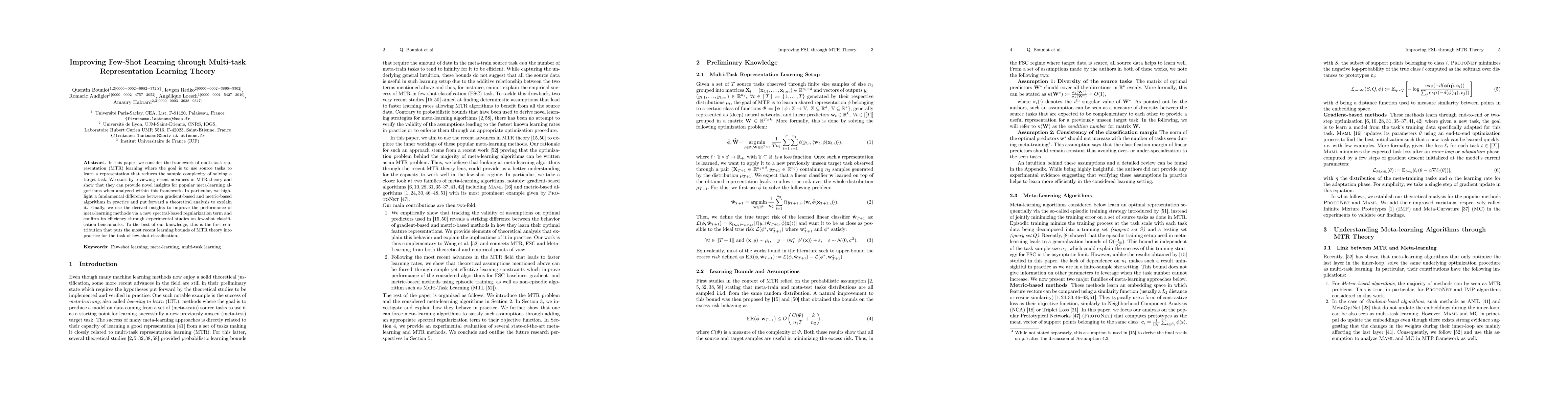 Thumbnail for Improving Few-Shot Learning through Multi-task Representation Learning
  Theory