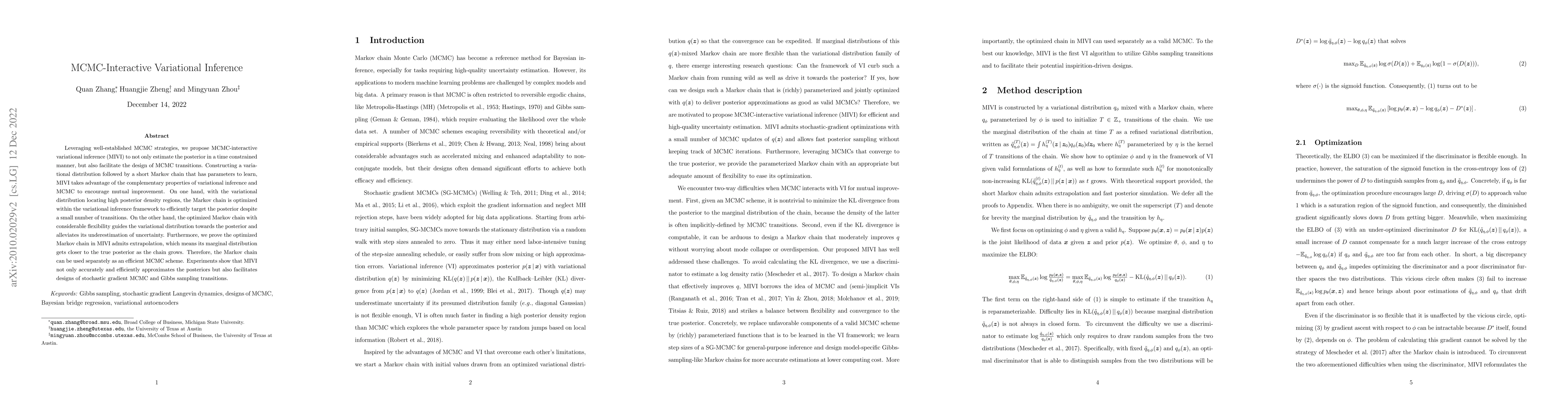 Thumbnail for MCMC-Interactive Variational Inference